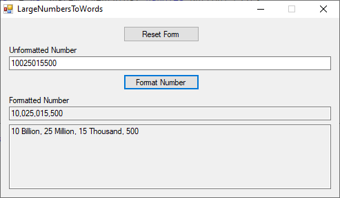 OOP - Short Scale numbers
